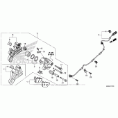 Схема вузла: Задній гальмівний супорт для Honda CBR500 CBR500R