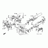 Схема узла: Выхлопная система для Honda VT1100 Shadow Spirit