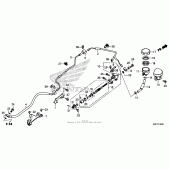 Схема вузла: Задній гальмівний циліндр (1) для Honda CTX700