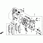Схема вузла: Передній гальмівний супорт для Honda XR250