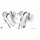 Схема вузла: Ланцюг ГРМ & Натяжник & Заспокоювач для Honda VT1100 Shadow Spirit