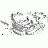 Схема узла: Фара для Honda GL1500 Gold Wing Aspencade