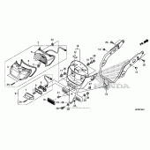 Схема вузла: Taillight + license light (2) для Honda VT1300 Sabre