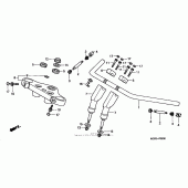 Схема узла: Верхняя траверса & Клипон руля для Honda VT750 Shadow Spirit