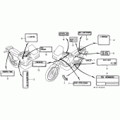 Схема вузла: Інформаційні наклейки для Honda XRV750 Africa Twin