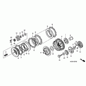 Схема вузла: Зчеплення для Honda VT750 Black Widow