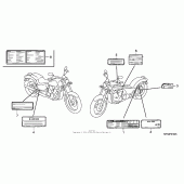 Схема вузла: Інформаційні наклейки для Honda VT600 Shadow VLX