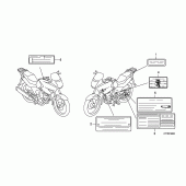 Схема вузла: Інформаційні наклейки для Honda CBF150