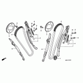 Схема узла: Цепь ГРМ и Натяжитель и Успокоитель для Honda VT1100 Shadow Aero