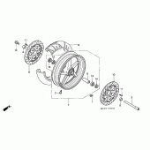 Схема вузла: Переднє колесо (VTR1000SP2 / 3/4/5/6) для Honda VTR1000 VTR SP-2