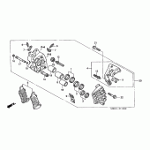 Схема вузла: R. передній гальмівний супорт для Honda VFR800 VFR