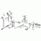 Схема узла: Ручка руля & Пульт управления рулевой & Тросики для Honda XL125 Varadero