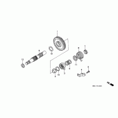 Схема вузла: Привід кікстартера для Honda XR600