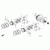 Схема вузла: Колінчастий вал & Поршень для Honda FJS400 Silver Wing