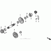 Схема узла: Привод кикстартера для Honda CR250