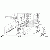 Схема вузла: Гальмівний циліндр переднього тормозаr (1) для Honda CBR600 CBR600RR