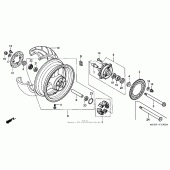 Схема узла: Заднее колесо для Honda CBR600 CBR600RR