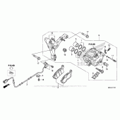 Схема узла: Задний тормозной суппорт 2 для Honda VFR1200 VFR