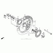 Схема вузла: Заднє колесо для Honda XR650
