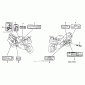 Схема вузла: Інформаційні наклейки (99 00, 04- 06) для Honda CBR600 CBR600F4i