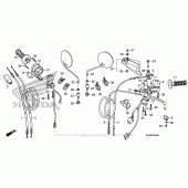 Схема вузла: Ручка керма & Пульт управління рульовой & Троси для Honda XR650