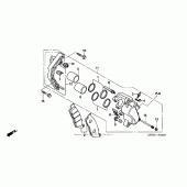 Схема вузла: Передній гальмівний супорт для Honda VT600 Shadow VLX Deluxe