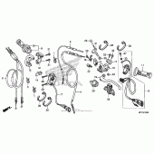 Схема вузла: Ручка керма & Пульт управління рульовой & Троси для Honda CRF450 CRF450X