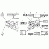 Схема вузла: Інформаційні наклейки для Honda CBR900RR CBR954RR Fireblade