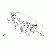 Схема узла: Передний тормозной суппорт для Honda XL600 Transalp