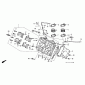 Схема вузла: Головка циліндра (FRONT) для Honda VFR750F Interceptor