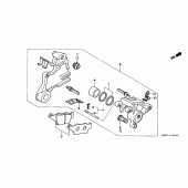 Схема вузла: Задній гальмівний супорт для Honda FX650 Vigor