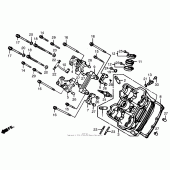 Схема узла: Головка цилиндра (fr) 89-90 для Honda VTR250 VTR