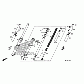 Схема вузла: Вилка передньої осі для Honda VT1300 Sabre