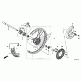 Схема узла: Передние колесо для Honda CRF250 CRF250X