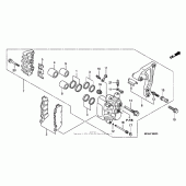 Схема узла: Задний тормозной суппорт для Honda GL1800 Gold Wing