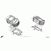 Схема вузла: Циліндр для Honda VT750 Shadow Aero