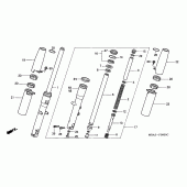 Схема узла: Вилка передней оси для Honda VT750 Shadow A.C.E.
