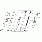 Схема узла: Вилка передней оси для Honda VT1100 Shadow Aero