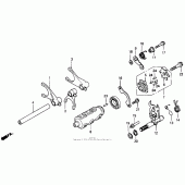 Схема узла: Копирный вал и Вилки и Вал переключения для Honda ST1100 Pan-European