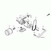 Схема узла: Масляный фильтр/маслонасос для Honda VT1100 Shadow Aero