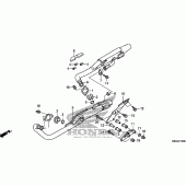 Схема вузла: Вихлопна система для Honda VT750 Shadow Aero