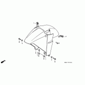 Схема узла: Переднее крыло для Honda CBR600 CBR600F Hurricane