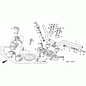 Схема узла: Верхняя траверса & Клипон руля для Honda CBF600