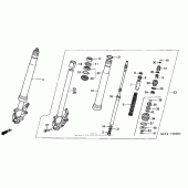 Схема вузла: Вилка передньої осі для Honda RVT1000R RVT RC51