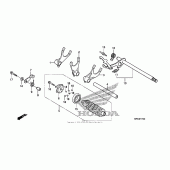 Схема узла: Копирный вал & Вилки & Вал переключения для Honda VT750 Shadow Spirit