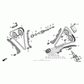 Схема узла: Цепь ГРМ & Натяжитель & Успокоитель для Honda CTX1300