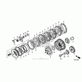 Схема вузла: Зчеплення для Honda VT750 Shadow Spirit