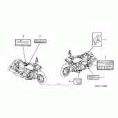 Схема вузла: Інформаційні наклейки для Honda VTX1800