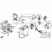 Схема узла: Аккумулятор (1) для Honda VT1100 Shadow Aero