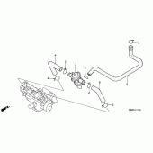Схема узла: Система вентиляция картера (1) для Honda CBR600 CBR600F